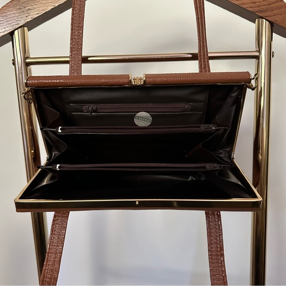 Vintage 1950s faux croc swagger bag - Picture 5 of 6